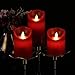 Antizer Flameless Candles 3 Pack Set Drip-Less Real Wax Pillars Include Realistic Dancing LED Flames and 10-Key Remote Control with 24-Hour Timer Function 400+ Hours by 2 AA Batteries (Burgundy)
