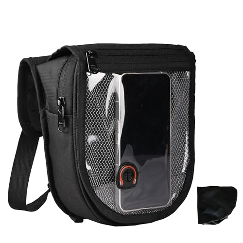 Image of Allextreme Universal Bike Tank Bag Pouch (Non Magnetic) with Water Proof Rain Cover & Straps to use as Sling Pouch Bike Riding Accessory for All Motorcycles (2.5Ltr, Black, 1 Pc)