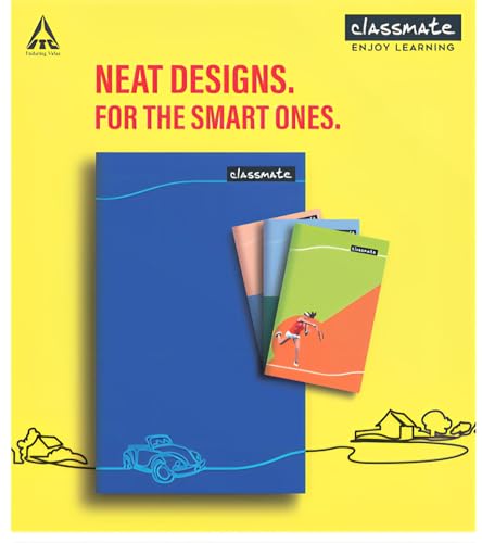 Image of Classmate A /4 Size Foolscap- Size- 29.7 x 21 cm| Single Line Ruled 172 Pages Notebook| Soft Cover Binding Smooth White Pages Pack of 6