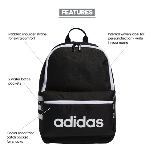 adidas Mochila clássica juvenil 3S, Preto/branco, One Size, Mochila clássica juvenil 3s
