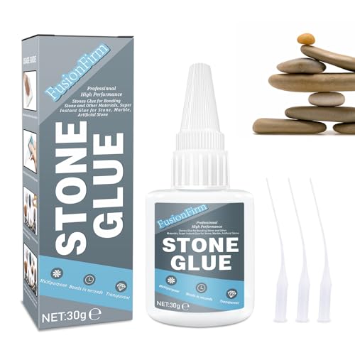 Colle pour pierre transparente 30g, étanche et spécialement conçue pour marbre. Idéale pour la liaison rapide de pierres et autres matériaux, pour pierres...