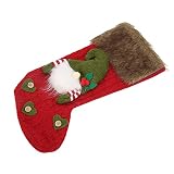 ZJchao Media Navideña, Patrón de Muñeca sin Rostro, Accesorios Decorativos Rojos con Mano de Obra Fina, para Decoración de árbol de Navidad, Puerta de Pared, Chimenea