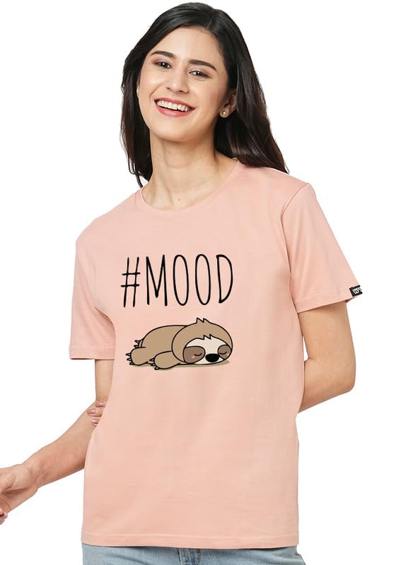 wear your opinion Womens Cotton Round Neck Printed Unisex Fit T-Shirt (Design: Mood)-picture-44