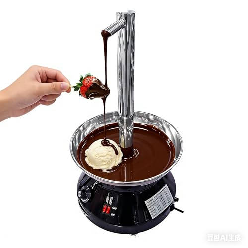 Machine de fontaine de chocolat, cascade de chocolat en acier inoxydable de 3 niveaux avec contrôle de température réglable, fabricant de fondue électrique propre facile pour la fête de mariage de mar