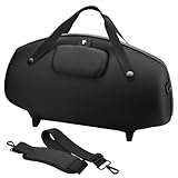 TXEsign Case for JBL Boombox 3/Boombox 2/Boombox Portable Speaker, Travel Carrying Case Stand Up Hard Case Replacement Cover w Shoulder Strap Tote Handle (Black w One Mesh Pocket One Outer Pocket)