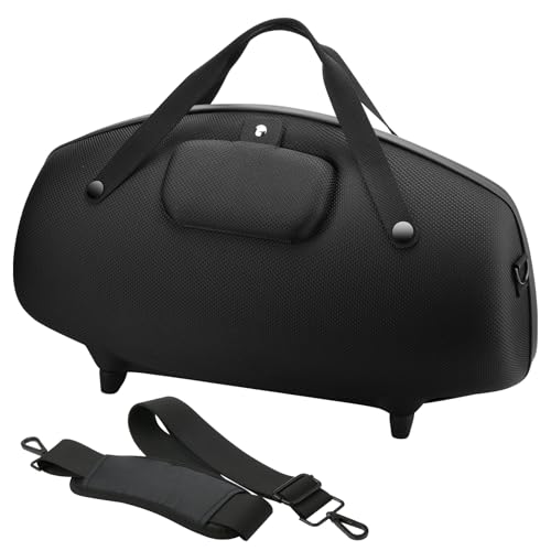 TXEsign Schutzhülle für JBL Boombox 3/Boombox 2/Boombox, tragbare Lautsprecher, Reisetasche, Stand-Up-Shell, Ersatzhülle mit Schultergurt, PU-Griff, Standfüße, Schwarz mit Einer Innentasche aus