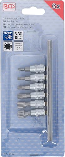 Miniatura 3 de Bgs 2162 Juego De Puntas De Vaso Entrada 6,3 Mm 1 4 Dentado Múltiple Interior Para Xzn M4 - M12 6 Piezas