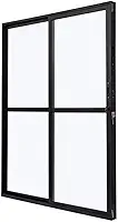 Porta de Aluminio Balcão 210x160cm 2 Folhas com Vidro Liso e Batente 7,9cm Cristal Ramassol