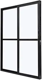 Porta de Aluminio Balcão 210x160cm 2 Folhas com Vidro Liso e Batente 7,9cm Cristal Ramassol