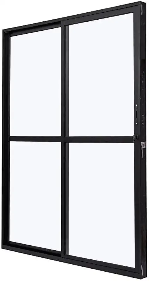 Porta de Aluminio Balcão 210x160cm 2 Folhas com Vidro Liso e Batente 7,9cm Cristal Ramassol