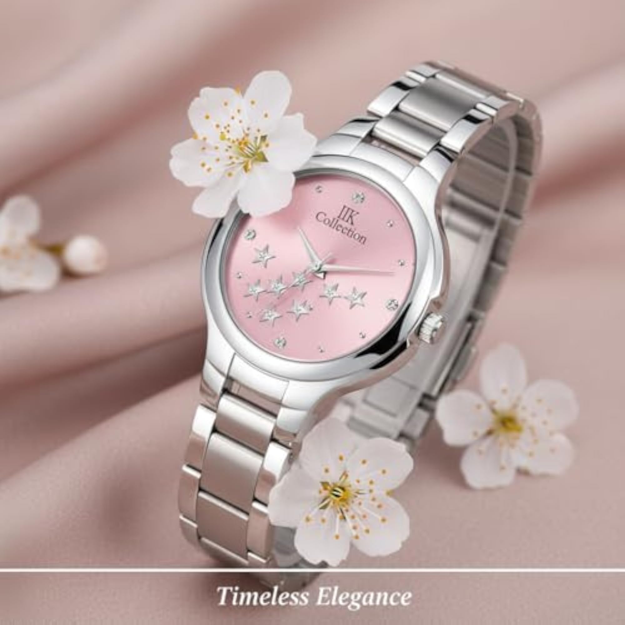 Women's Round Studded Dial Analog Quartz Watch