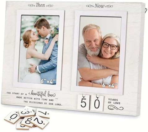 Anniversary Picture Frame, 4″X6″ Wedding Marriage License Gift fo...
