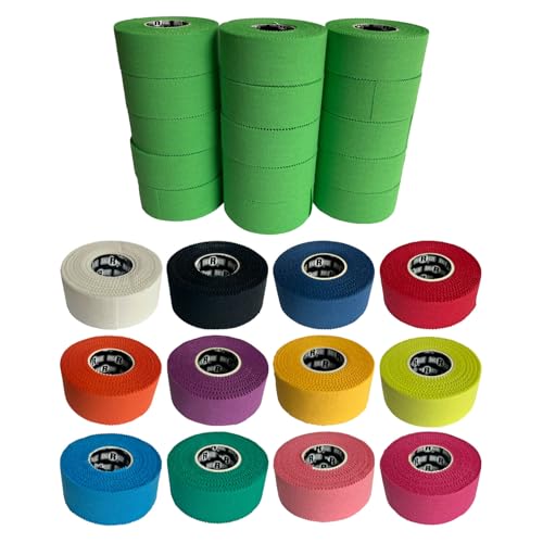 Image of Ringside 1 inch Athletic Trainers Tape, 15 Rolls, Adhesive Cotton, Green