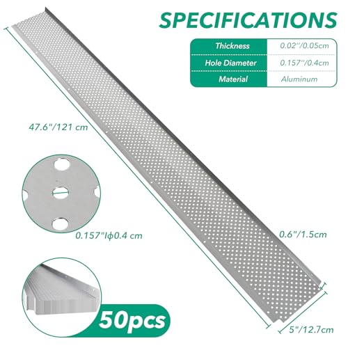 Image of Gutter Guard,5 inch Aluminum Leaf Filter Gutter Cover,50 PCS Total Length 200FT,Raptor Gutter Guards,Easy DIY Leaf Guards for Gutters Fits Any Roof or Gutter Type