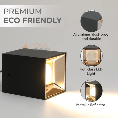 Image of JACKAL LED 20 Watts Warm White Square Surface Light Cylindrical Shape Indoor Ceiling Mounted Spot Light Cob Down Light Aluminium Body - Rose Gold