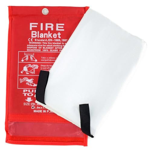 Image of Parcil Distribution PD-452 Emergency Fire Blanket Car Emergency Kit Fire Extinguisher for Home & Kitchen, Woven Fiberglass Household Essentials, Chemical Free, No Mess, Heat Resistant Blanket, Large