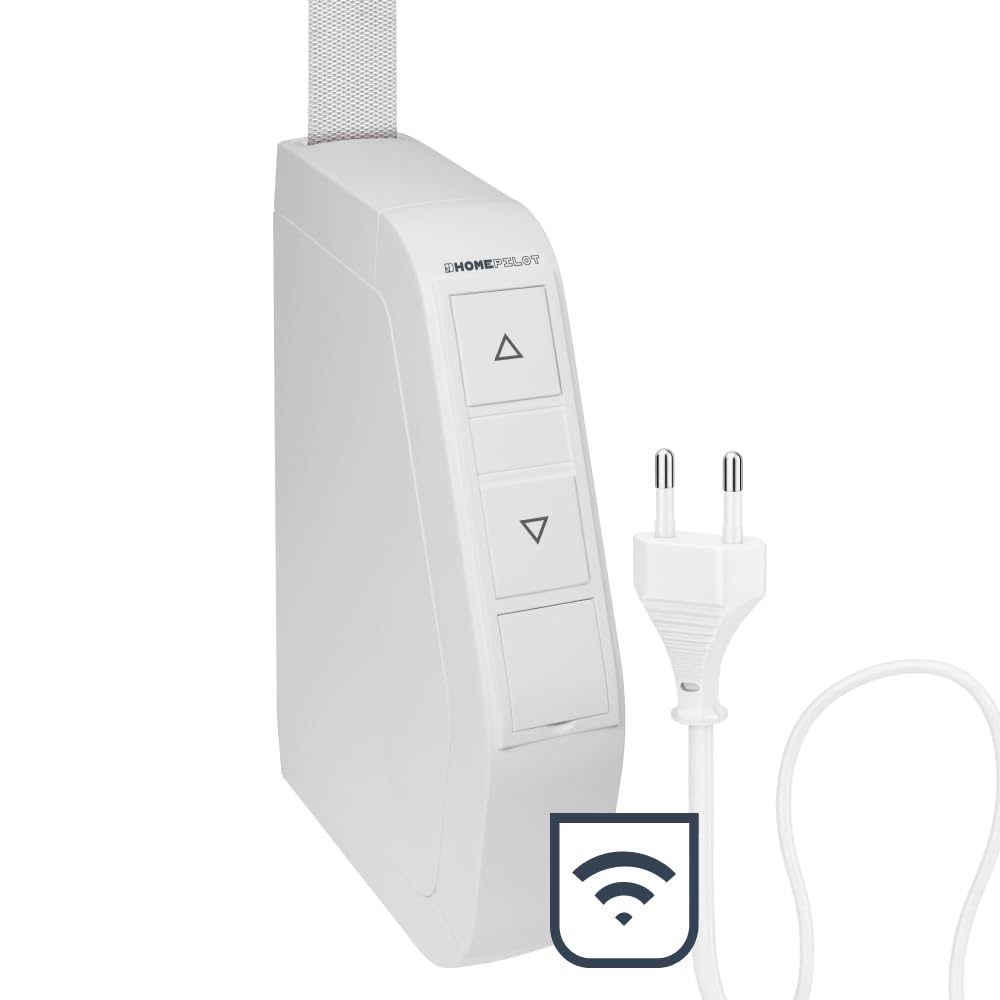 HOMEPILOT avvolgitore elettrico smart a parete RolloTron pure mini per tapparelle fino 30 kg (circa 5 m²), per cinghia da 15 mm (app, alexa, google tramite il web server domotico premium)