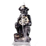 Pirate Captain Backflow Incense Burner with Backflow Incense Cones for Waterfall Incense Holders Hom