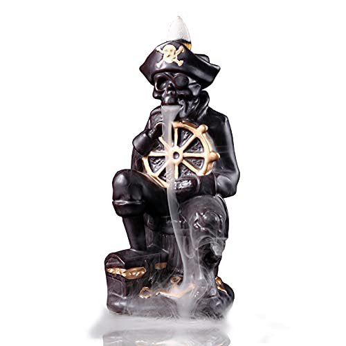 Pirate Captain Backflow Incense Burner With Backflow Incense Cones For Waterfall Incense Holders Home Decor Gift Statue Ornaments #TOP9