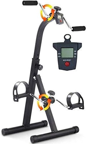 Folding Pedal Exerciser for Elderly Upper And Lower Limbs Recovery Exercise, Fitness Bike Leg Trainer with LCD Monitor, 6-Speed Height Adjustment