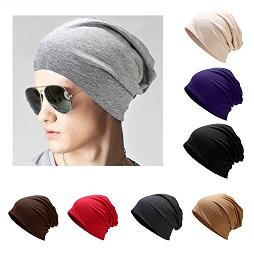 Bluelans Unisex Baggy Lightweight Hip-Hop Soft Cotton Slouchy Stretch Beanie Hat Winter Knitted Hat Beanie Skully Cap For Men Women Beige #TOP1