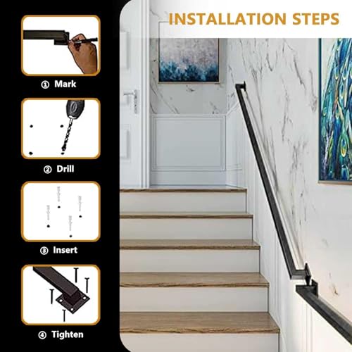 Main courante escalier fer forge rampe de securite murale interieur - 7