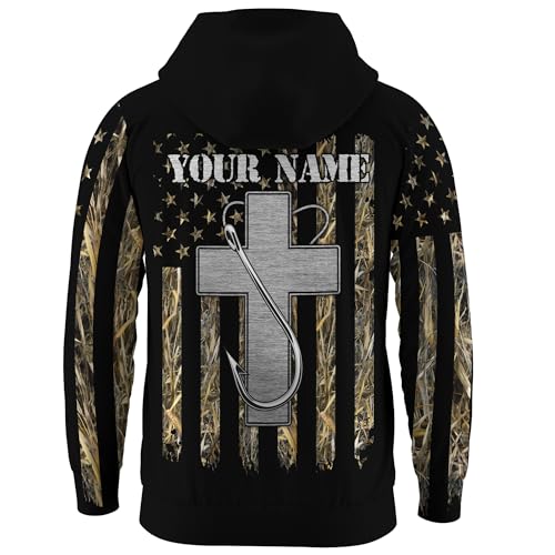 Printing Fishing Full Zip Hoody For Dad Father Bass Fish And Fishing Pole Zipper Hoodie Shirt3