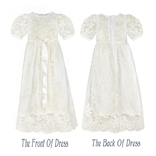 Newdeve Baby-Girls Lace Beads Infant Toddler White Christening Gowns Long (6-9 Months, Ivory) #TOP3