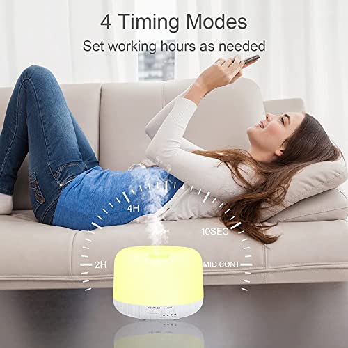 Image of Aromatherapy Diffuser for Essential Oil, 300ml Cool Mist Humidifier with Remote Control, Aroma Diffusers for Home with Waterless Safety Switch & 14 LED Colors