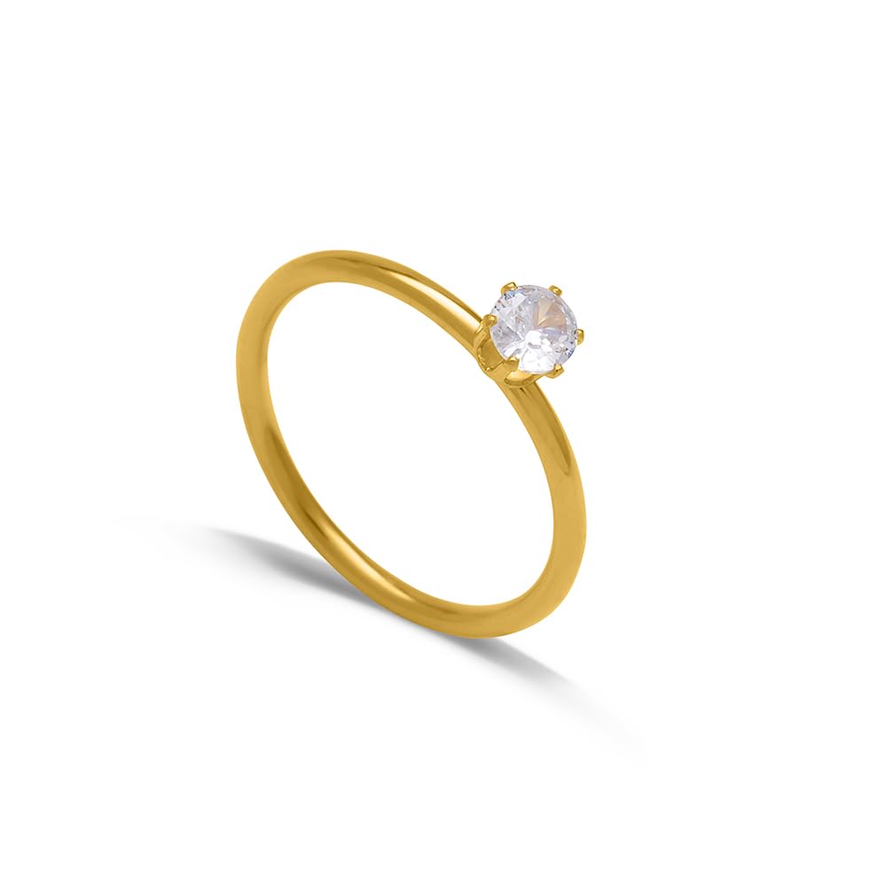 Mini Solitaire Ring for Women (Size-6,7,8) - Gift for Girls & Women, 18k Gold Plated Rings-image-14