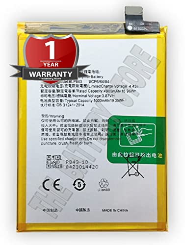 Image of THE BATTERY STORE Orignal Battery for Oppo K7x 5G Model BLP843 Battery with 1 Year warrenty and high capicity Battery Backup(for BLP843)
