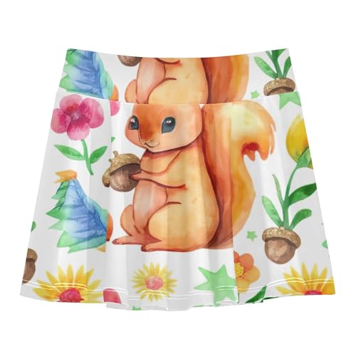 Tennis Skirts for Kids Cute Squirrels Girls' Shorts Athletic Skorts Toddler Butterfly Skirt 4t