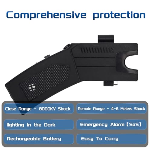 Heavy Duty Stun Gun with LED Flashlight, 15 Foot Range, 1.80 µC Painful,Rechargeable Self Defence Stun Gun for Man and for Woman, Safety Switch,Essential for Personal Self-Protection