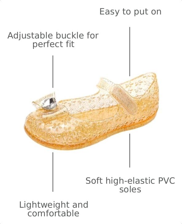 Image of Princess Dress Sandals Jelly Shoes for Toddler Girls Size 8, Blue Bird Nest Layered Lines Mary Jane Flats Childrens Clear Glitter with Hollow-Carved