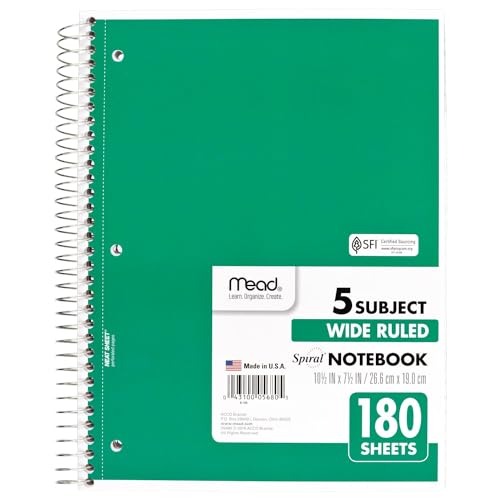 Carnet à spirales pour prise de notes volumineuse 5 sujets Mead - 8