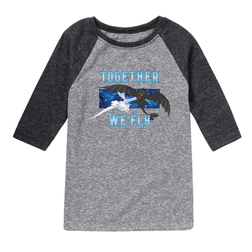 How to Train Your Dragon - Together We Fly - Toddler and Youth Raglan Graphic T-Shirt