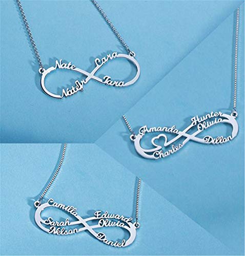 Getname Necklace Personalized Infinity Family Name Pendant with Any Names Eternal Infinity Name Necklace Brass4
