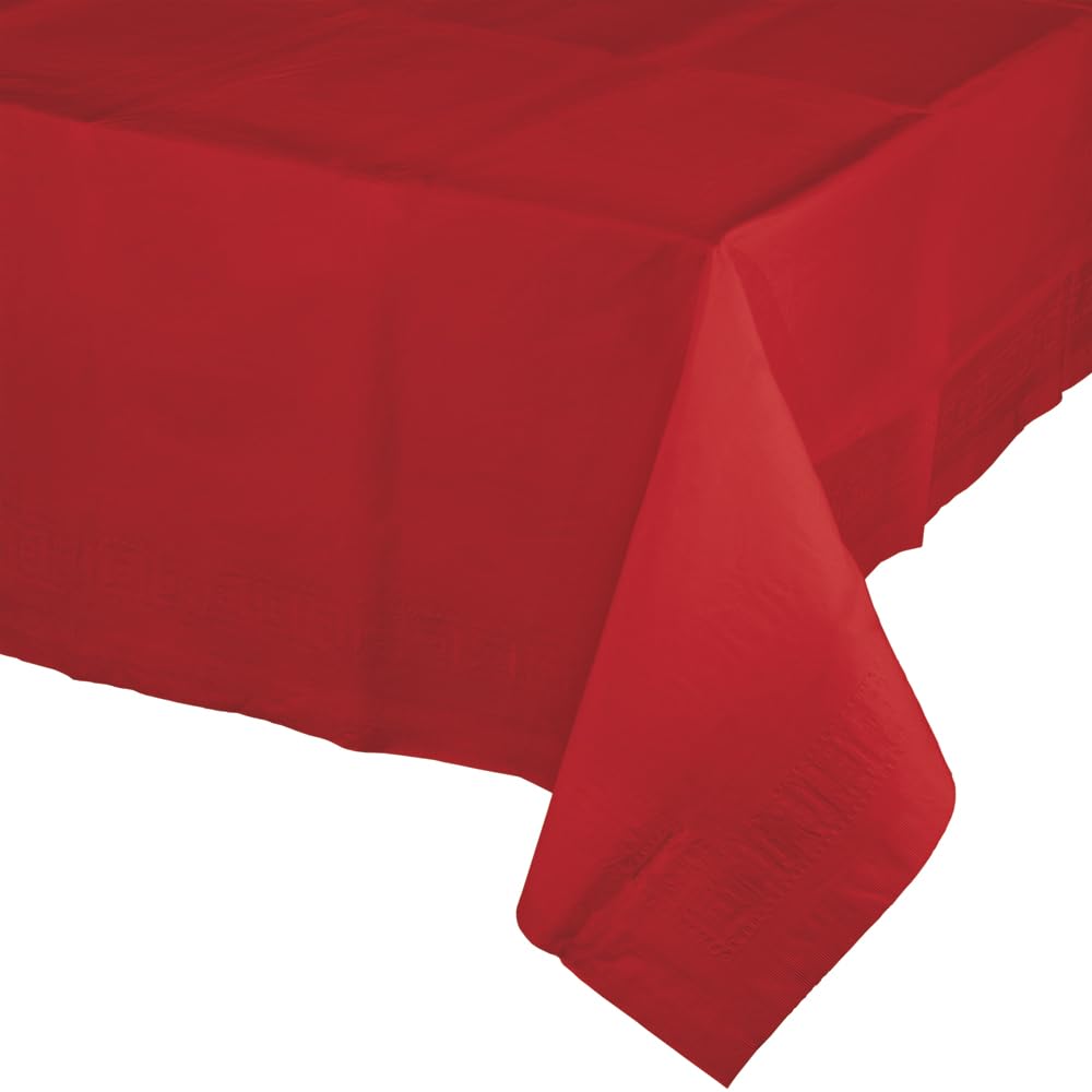 Creative Converting Touch of Color Paper Banquet Table Cover, Classic Red