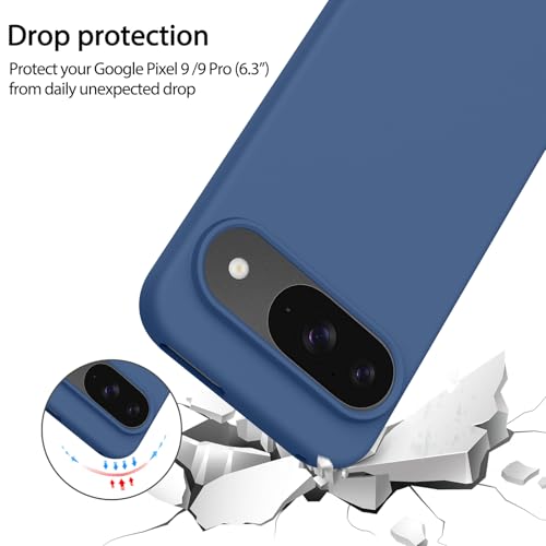Image of Tobfit Back Cover Case Compatible with Google Pixel 9 /9 Pro, Case Cover Rugged Flexible Durable Anti-Slip Silicone Protection Shockproof Google Pixel 9 /9 Pro Back Cover (Navy Blue)