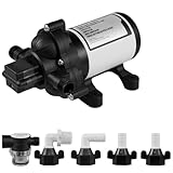Water Pump, wowspeed DC 12V Water Pump Ultra Quiet, 12.5L/GPM, 50psi, Electric Reciprocating Water Pumps Small Self-Priming Suction Pumps, Dry Burning Protection for Caravan RV Camper Marine Boat