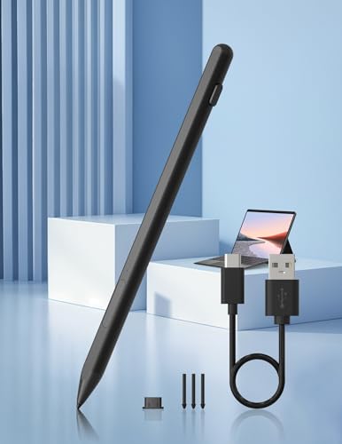 Penna Uogic Per Microsoft Surface | Stilo Magnetico Con 4096 Livelli Di Pressione, Inclinazione E Ricarica Rapida – Compatibile Con Surface Pro/Go/Book/Studio/Laptop
