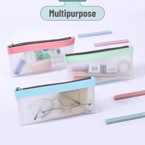Image of Mr. Pen- Clear Pencil Pouch, 8.50 inchx4.25 inch, 3 Pack, Durable TPU Material | Medium Water-Resistant Pencil Bags with Smooth Zipper, Multipurpose Clear Pouch for Stationery, School, Office