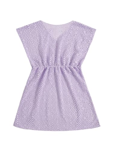 Image of SHENHE Girl's Swim Cover Up V Neck Sleeveless Hollow Out Beach Dress Coverup Beachwear
