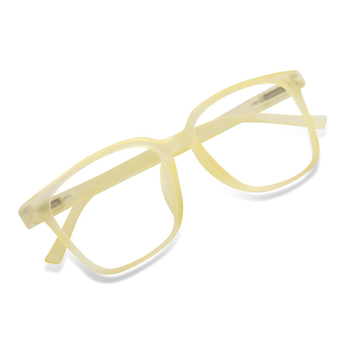 Dervin Clear Lens Square Sunglasses Spectacle Frames for Men and Women (Yellow) - Image 3 thumbnail