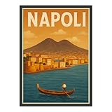 Donari Poster Italien - Retro-Reiseposter mit Napoli, Rom, 