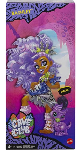 Cave Club Bashley Doll (8 – 10-Inch, Lavender Hair) Poseable Prehistoric Fashion Doll With Dinosaur Pet And Accessories, Gift For 4 Year Olds And Up [Amazon Exclusive] #TOP5