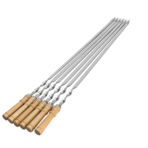 Grillspieße mit Holzgriff Grillspieße lang Edelstahl 55cm...