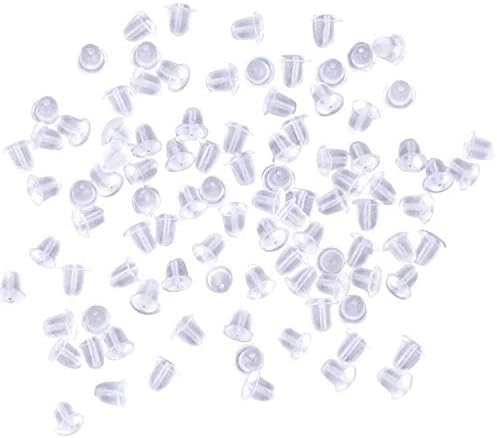 Silicone Earring Backs Earring Backings Soft Clear Ear Safety Back Pads Backstops Bullet Clutch Stopper for Fish Hook Earring Studs Hoops, Diameter 4mm (1000PCS/500Pairs)