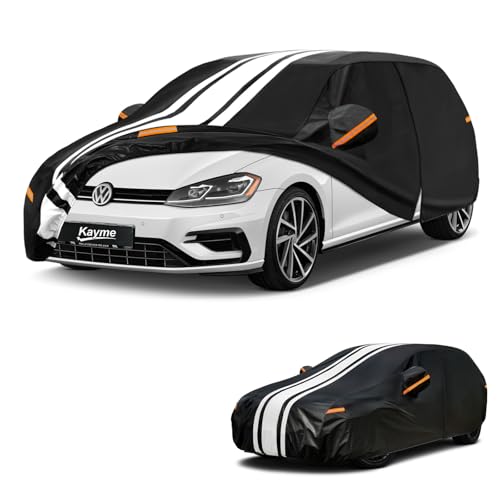 Image of Kayme Heavy Duty Car Cover Custom Fit for Volkswagen Golf (2003-2026) | Waterproof All Weather for Automobiles, Gift with Tape /Towel /Bag, Outdoor Full Exterior Cover Rain Snow Sun UV Protection.