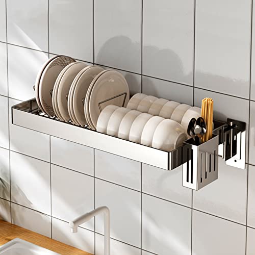 Escurridor de cocina de acero inoxidable montado en la pared sobre el fregadero, 55 cm, 95 cm, con opciones de tamaño (55 cm)